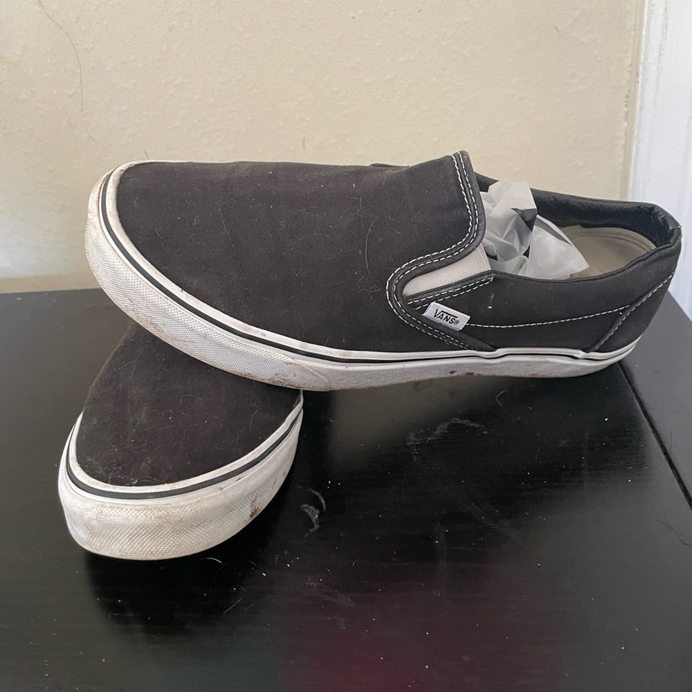 Black and Whit Slip on Vans